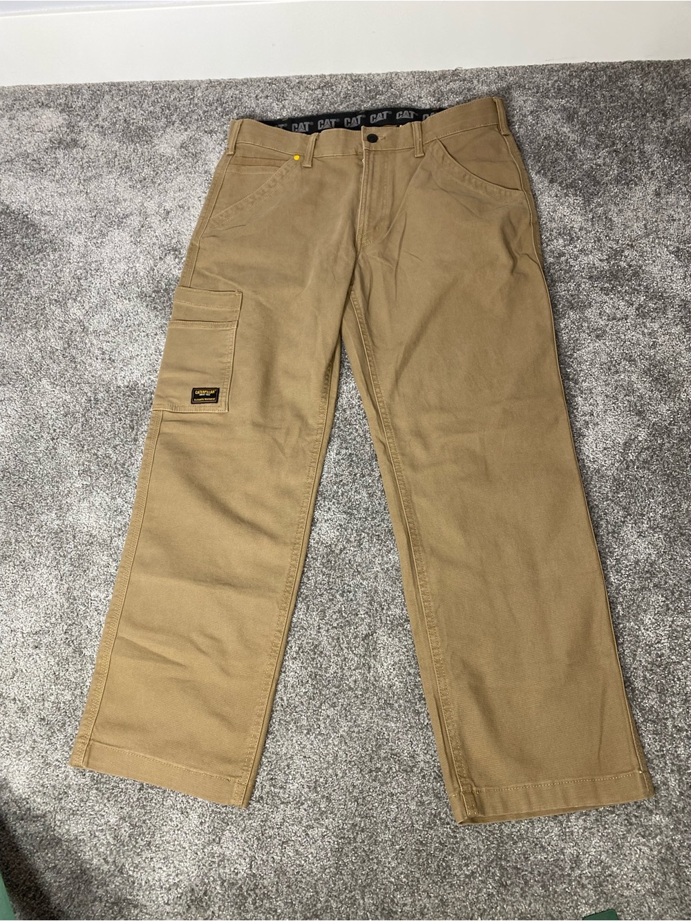 CAT Utility Pant Men Flex Waistband Multipocket 34x29 Brown Color New w/ Tags